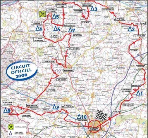 Streckenverlauf Cholet - Pays De Loire 2008