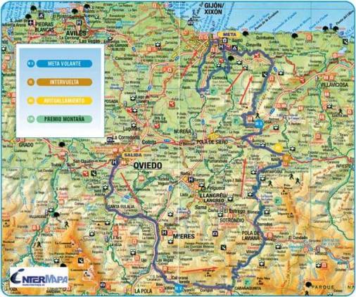 Streckenverlauf Vuelta Ciclista Asturias 2008 - Etappe 1