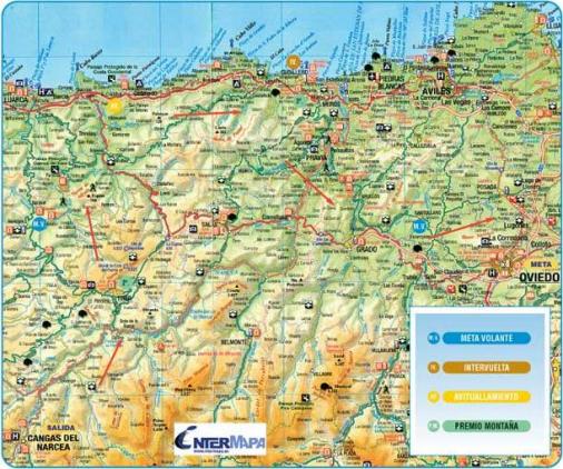 Streckenverlauf Vuelta Ciclista Asturias 2008 - Etappe 5