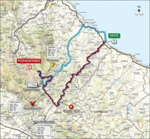 Streckenverlauf Giro d´Italia 2008 - Etappe 7