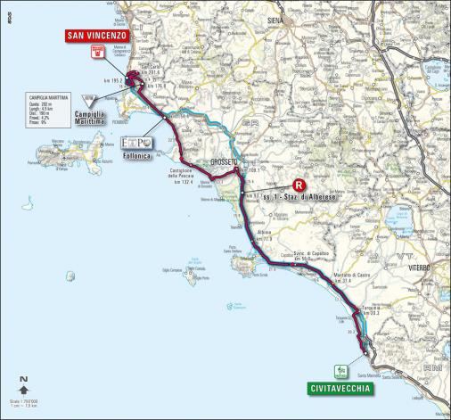 Streckenverlauf Giro d´Italia 2008 - Etappe 9