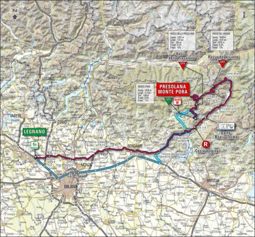 Streckenverlauf Giro dItalia 2008 - Etappe 19