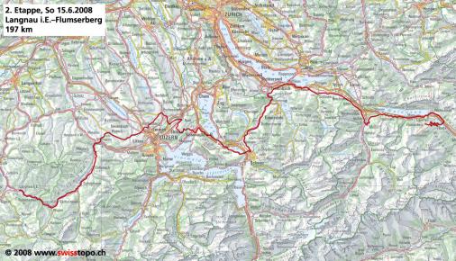 Streckenverlauf Tour de Suisse 2008 - Etappe 2