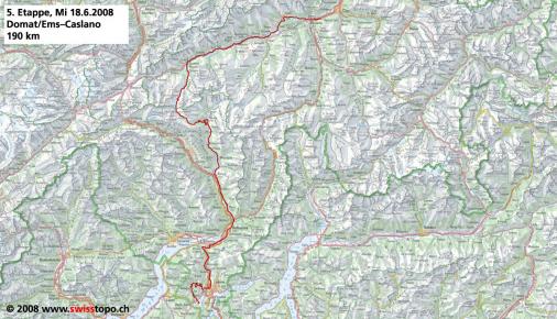 Streckenverlauf Tour de Suisse 2008 - Etappe 5