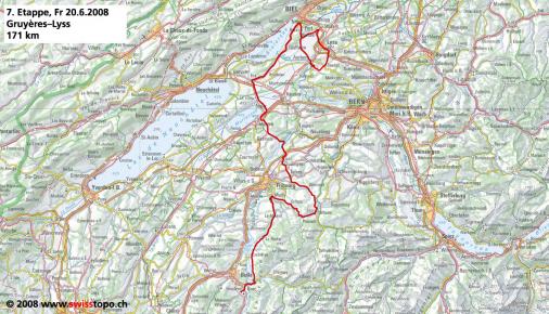 Streckenverlauf Tour de Suisse 2008 - Etappe 7