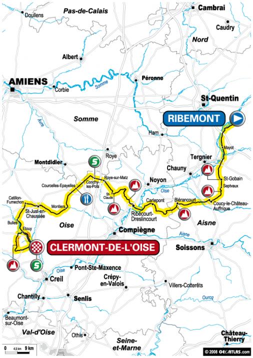 Streckenverlauf Tour de Picardie 2008 - Etappe 2