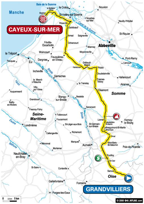 Streckenverlauf Tour de Picardie 2008 - Etappe 3