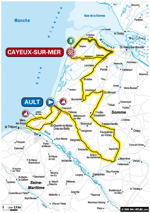 Streckenverlauf Tour de Picardie 2008 - Etappe 4