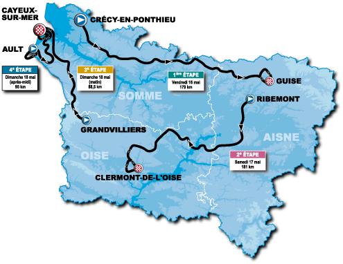 Streckenverlauf Tour de Picardie 2008