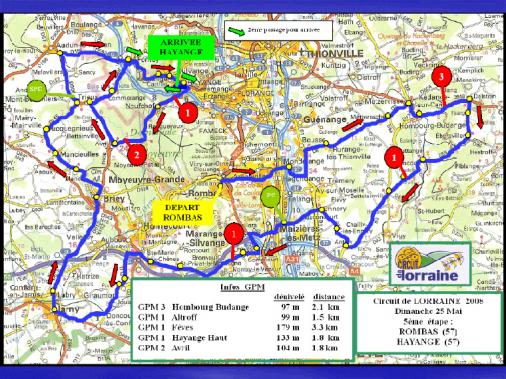 Streckenverlauf Circuit de Lorraine Professionnel 2008 - Etappe 5