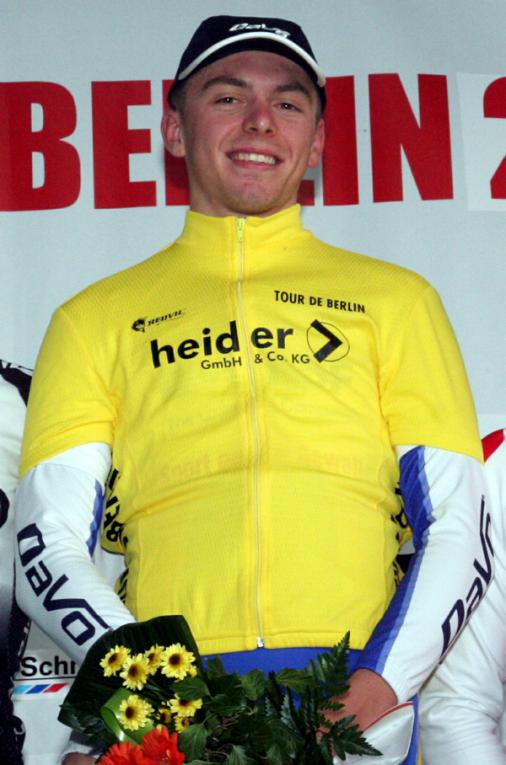 Kris Boeckmans gewinnt erste Etappe und gelbes Trikot, 56. Tour de Berlin 2008. Foto: Adriano Coco