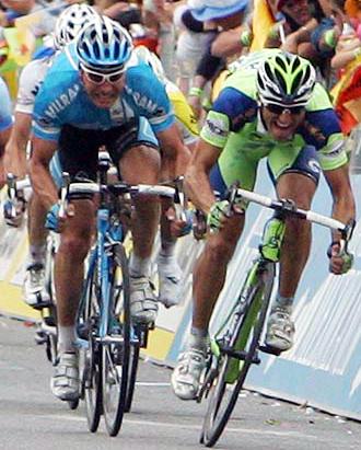 Daniele Bennati,  Erik Zabel,  Danilo Hondo , Thomas Fothen,  Alberto Loddo,  91. Giro d\' Italia 2008,  3. Etappe, Catania - Milazzo (221 km), Foto: Sabine Jacob