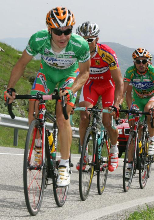 Ausreissergruppe mit Emanuele Sella , Felix Rafael Cardenas , Filippo Savini, 91. Giro d\' Italia 2008, 7. Etappe, Foto: Sabine Jacob