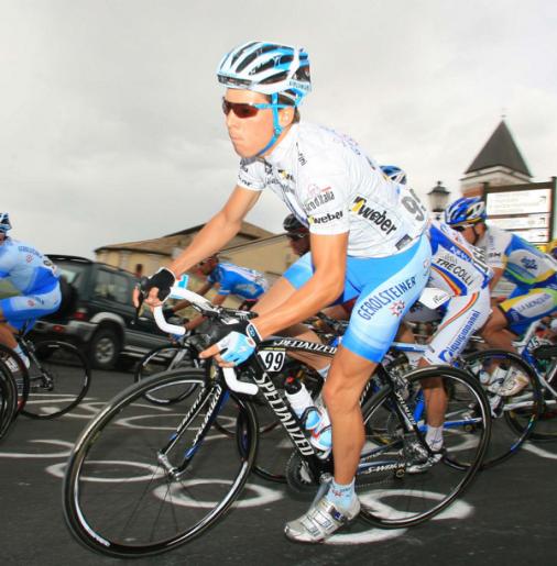 Matthias Russ fahrt leihweise im weissen Trikot, 91. Giro d' Italia 2008, 8. Etappe, Foto: Sabine Jacob