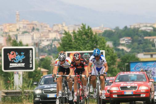 Ausreisser Adam Hansen (Highroad), Mathieu Perget (Caisse d\'Epargne), Daniele Nardello (Diquigiovanni), 91. Giro d\' Italia 2008, 8. Etappe, Foto: Sabine Jacob