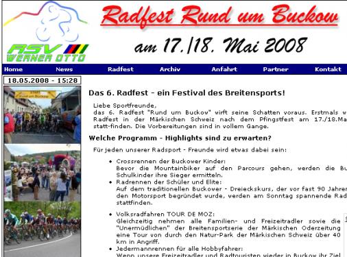 Jiri Nesvada vom Profi-Team Sparta Prag gewann Radfest in Buckow 2008, Logo vom Radfest rund um Buckow 2008