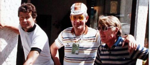 Hans Ost, Maurice Portier, Otto Ziege zu Gast bei der Tour de France 1984, Foto: Otto Ziege privat