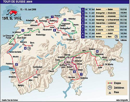 Tour de Suisse 2006 Strecke
