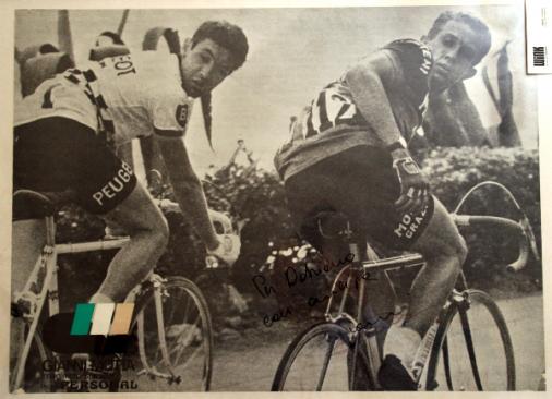 Giro-Sieger Gianni Motta und die Berliner Mauer, Foto mit Eddy Merckx