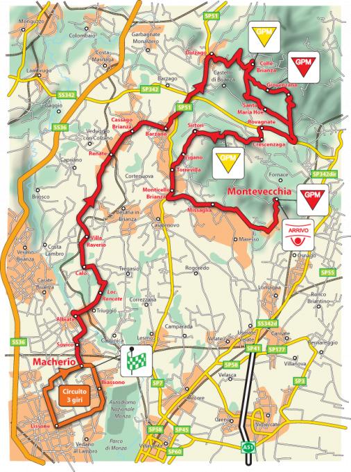 Streckenverlauf Giro dItalia Femminile, Etappe 7