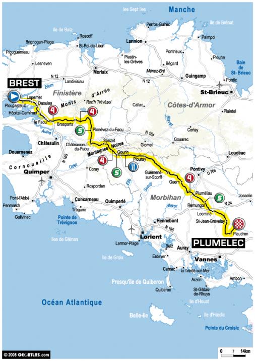 Streckenverlauf Tour de France 2008- Etappe 1
