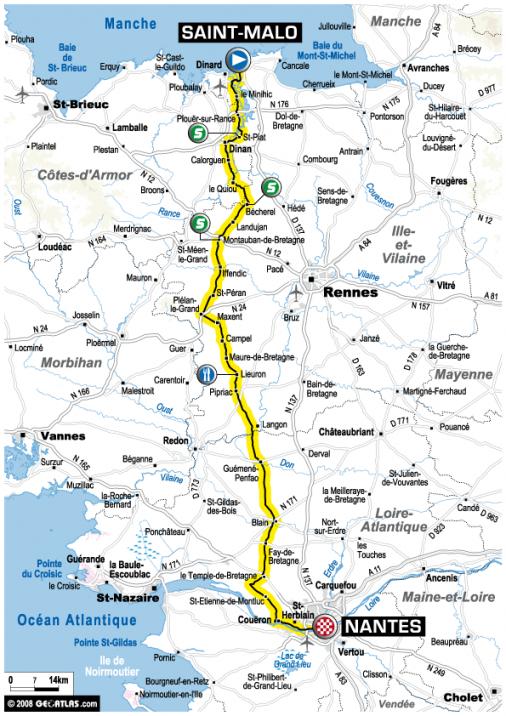 Streckenverlauf Tour de France 2008- Etappe 3