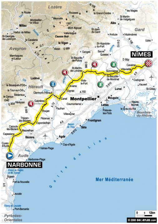 Streckenverlauf Tour de France 2008- Etappe 13