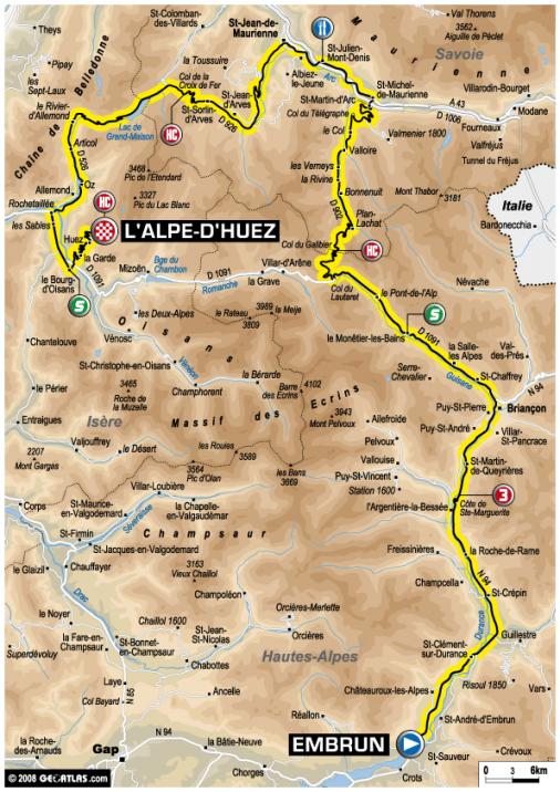 Streckenverlauf Tour de France 2008- Etappe 17