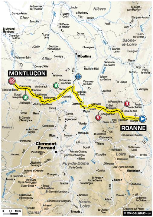 Streckenverlauf Tour de France 2008- Etappe 19