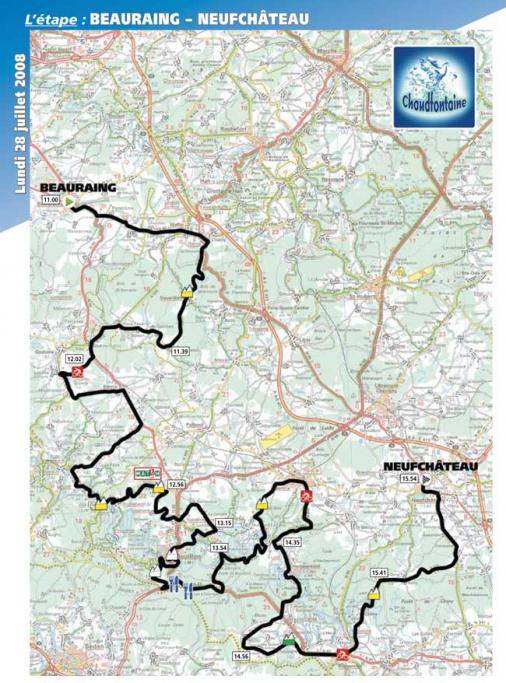 Streckenverlauf Tour de Wallonie 2008 - Etappe 3