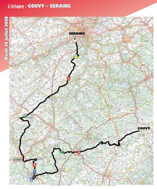 Streckenverlauf Tour de Wallonie 2008 - Etappe 4