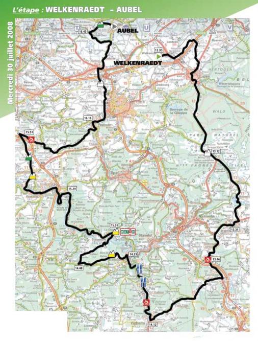 Streckenverlauf Tour de Wallonie 2008 - Etappe 5