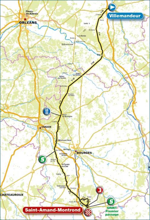 Paris - Nizza Streckenkarte Etappe 1