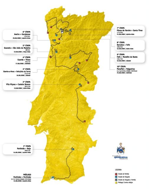 Streckenverlauf Volta a Portugal em Bicicleta - EDP 2008