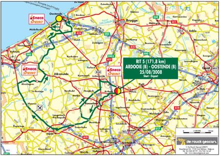 Streckenverlauf Eneco Tour 2008 - Etappe 5
