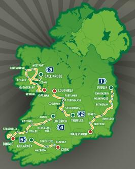 Streckenverlauf Tour of Ireland 2008