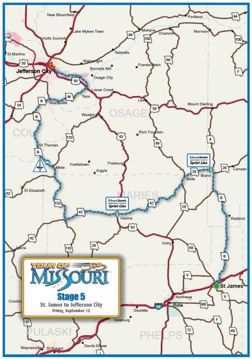 Streckenverlauf Tour of Missouri 2008 - Etappe 5