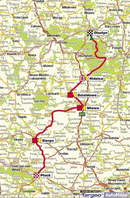 Streckenverlauf Tour de Pologne 2008 - Etappe 2