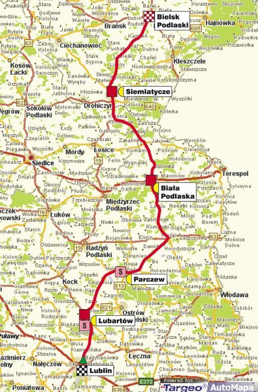 Streckenverlauf Tour de Pologne 2008 - Etappe 4