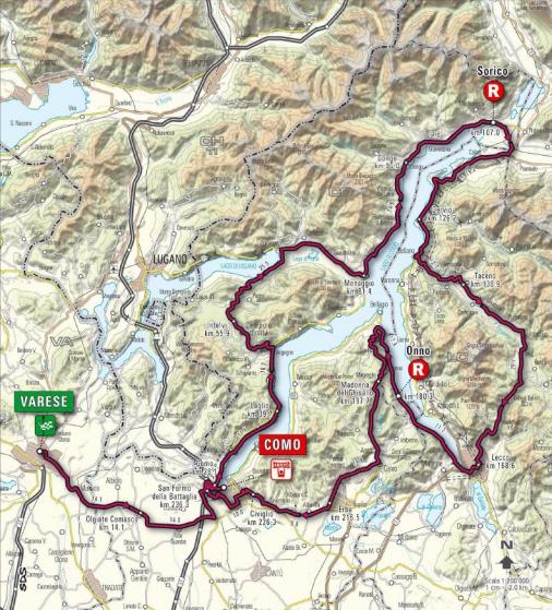 Streckenverlauf Giro di Lombardia 2008
