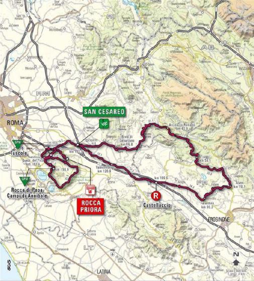 Streckenverlauf Giro del Lazio 2008