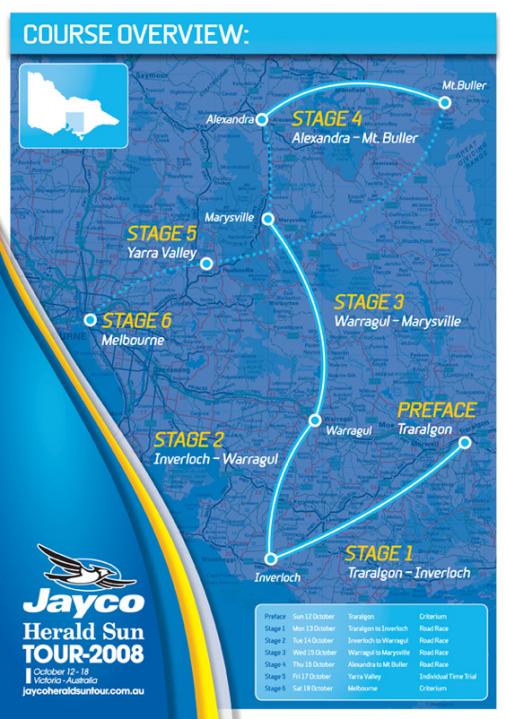 Streckenverlauf Jayco Herald Sun Tour 2008