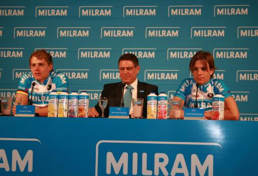 Pressekonferenz mit Gerdemann und Ciolek, Foto: team Milram