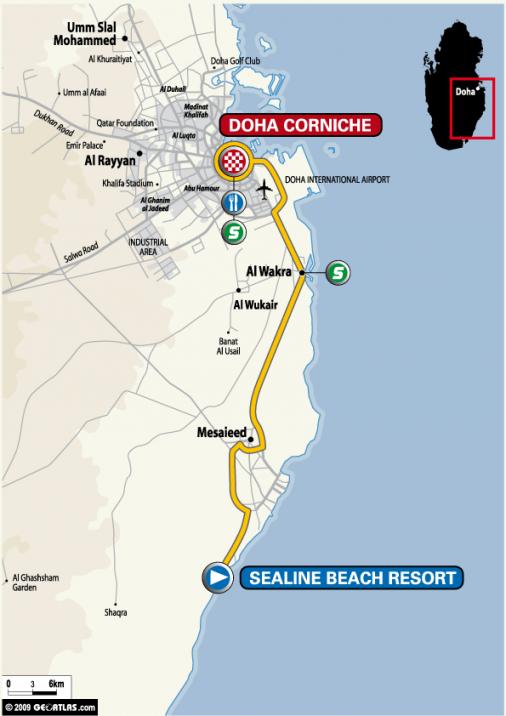 Streckenverlauf Tour of Qatar 2009 - Etappe 6