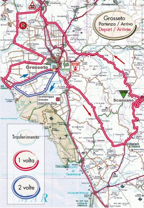 Streckenverlauf Giro della Provincia di Grosseto 2009 - Etappe 1