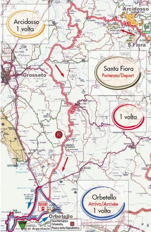 Streckenverlauf Giro della Provincia di Grosseto 2009 - Etappe 2