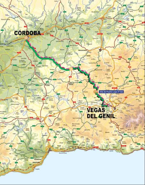 Streckenverlauf Vuelta a Andalucia Ruta Ciclista Del Sol 2009 - Etappe 2