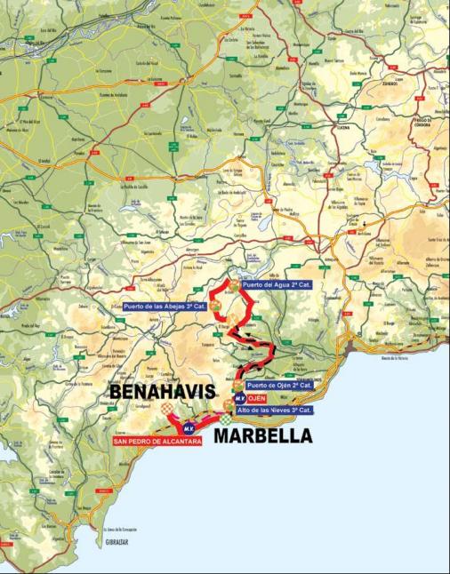 Streckenverlauf Vuelta a Andalucia Ruta Ciclista Del Sol 2009 - Etappe 3