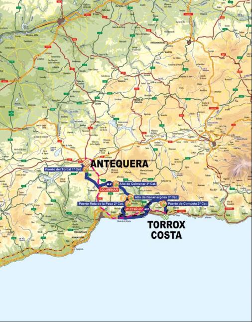Streckenverlauf Vuelta a Andalucia Ruta Ciclista Del Sol 2009 - Etappe 4