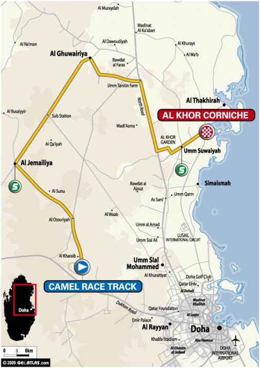 Streckenverlauf Frauen: Ladies Tour of Qatar 2009 - Etappe 3